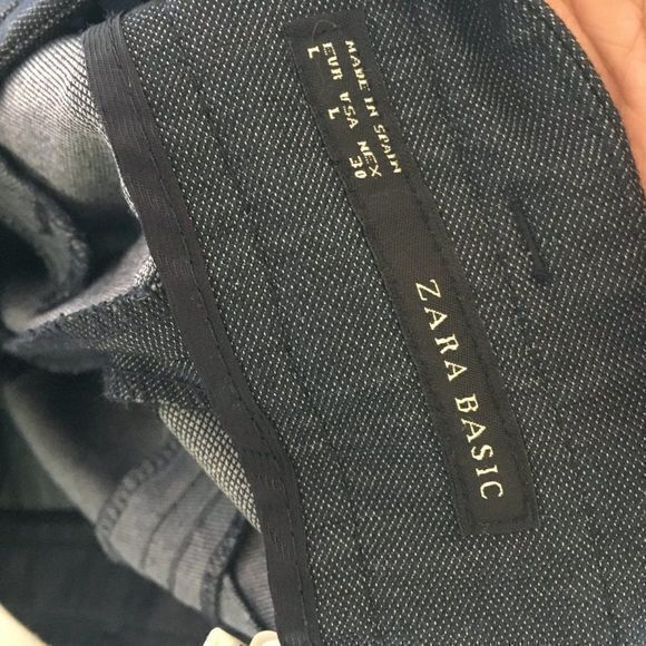 ZARA BASIC STRAIGHT LEG DRESS PANTS LIGHTWEIGHT NAVY BLUE WOMENS SIZE L - Picture 6 of 8